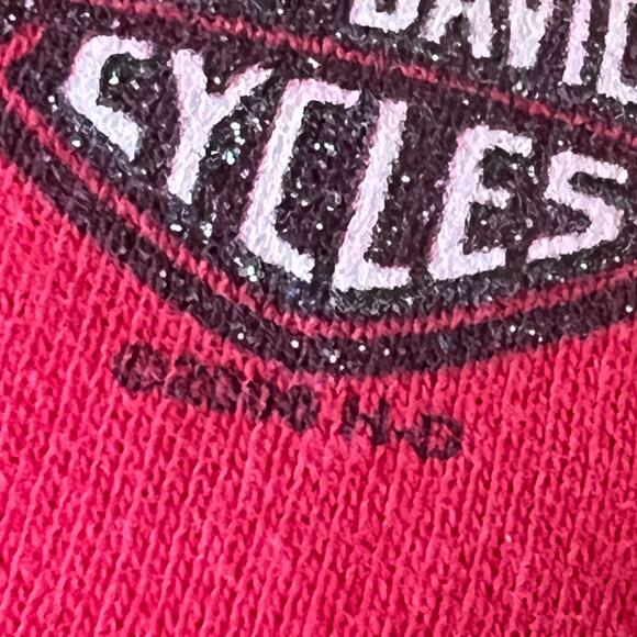 Vintage Y2K Harley Davidson Lace Neck Hoodie Sweatshirt Womens Size Small 2000 - Picture 4 of 8